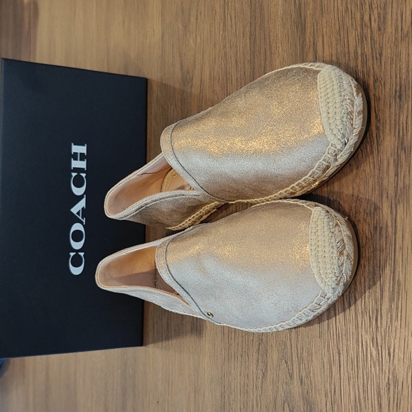 Coach Gold Espadrilles Size 11 New - Picture 4 of 6